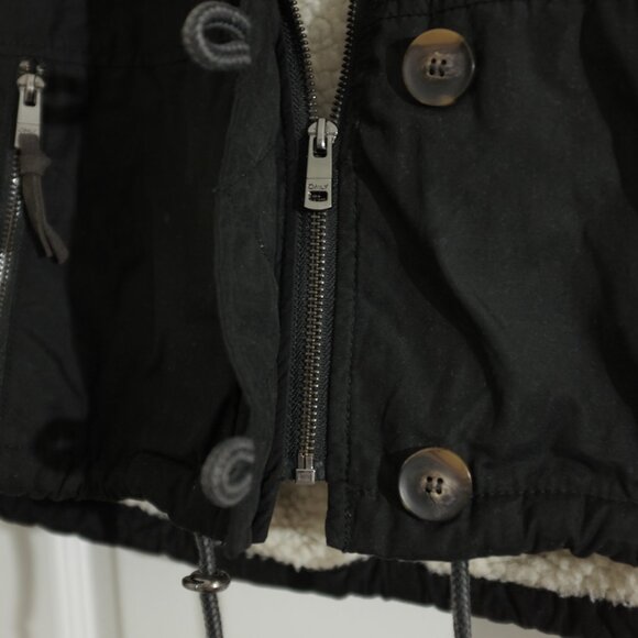 COPY - Only black hoodie sherpa lined bomber jacket size S - Picture 5 of 11